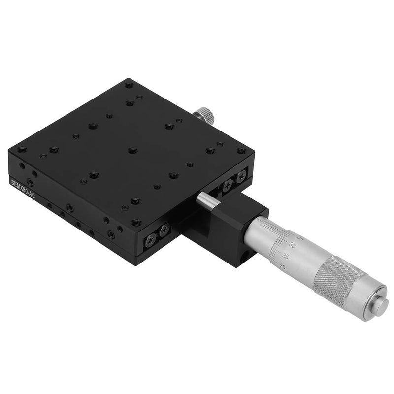 Wisoqu SEMX80-AC Linear Stages 80 * 80mm,Manual Slide Table Trimming Linear Stage,X Micrometer Differential Head,Linear,Cross Roller Type,Stroke: ±12.5mm,Load Resistance: - Image 1